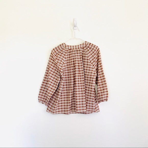 NWT Universal Thread V-Neck Plaid Blouse - Picture 5 of 10